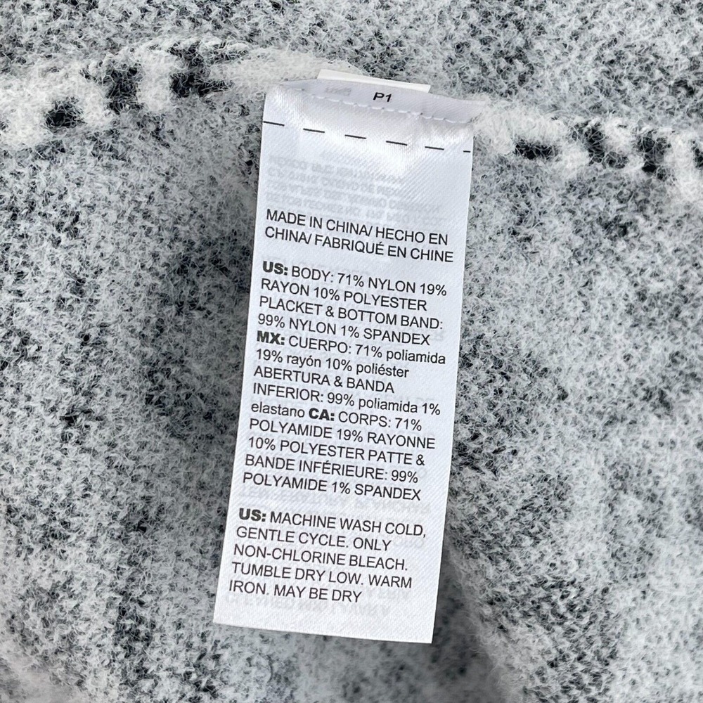 Chico's Leopard Print Long Cardigan 1/M Gray Pockets Cozy Boho Neutral Layering - Picture 10 of 15